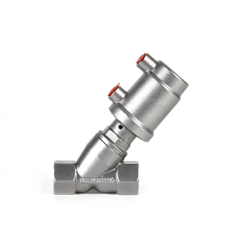 Pneumatic Stainless Steel Finish DN15 Angle Seat Valve with Threaded Connection for High Temperature Resistant Filling Machine