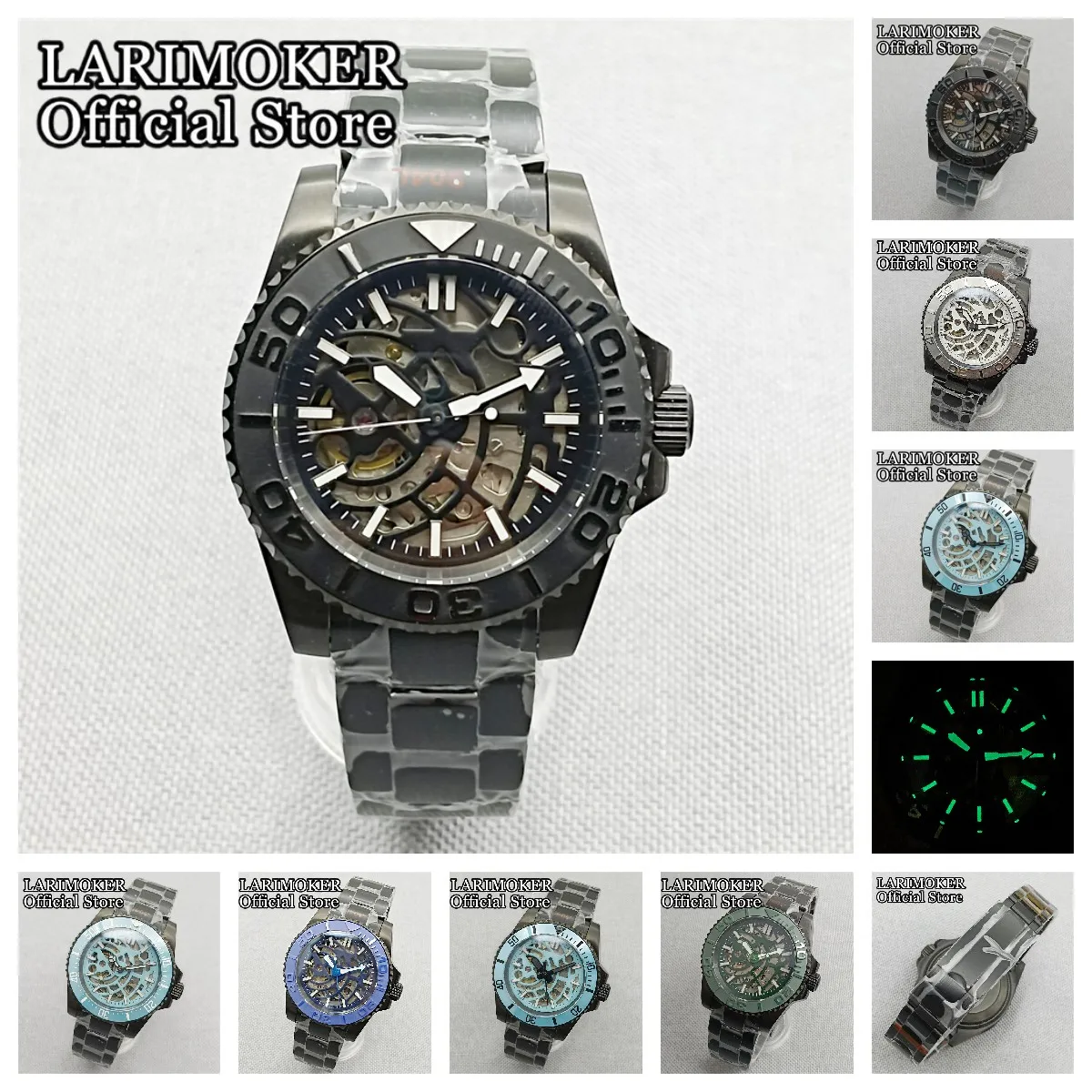 

LARIMOKER AR coating Sapphire PVD 40mm NH70 Automatic Man Watches Movement Luminous Dial