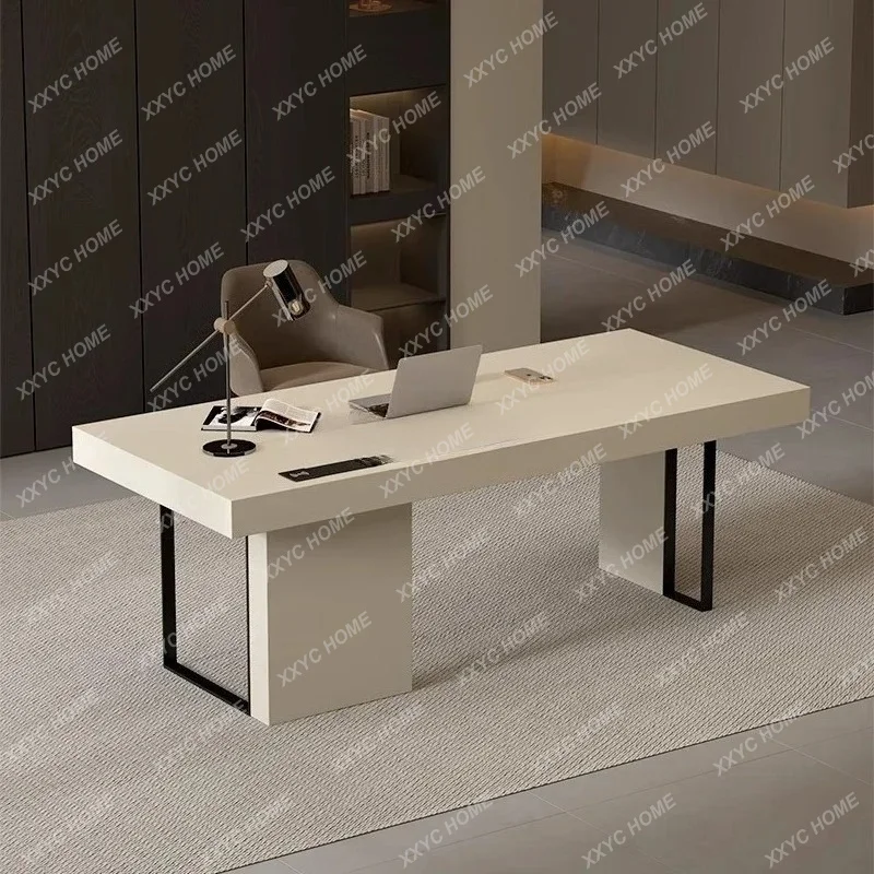 

yj21 desk light luxury double with drawers solid wood modern simplicity high sense office computer desk writing desk