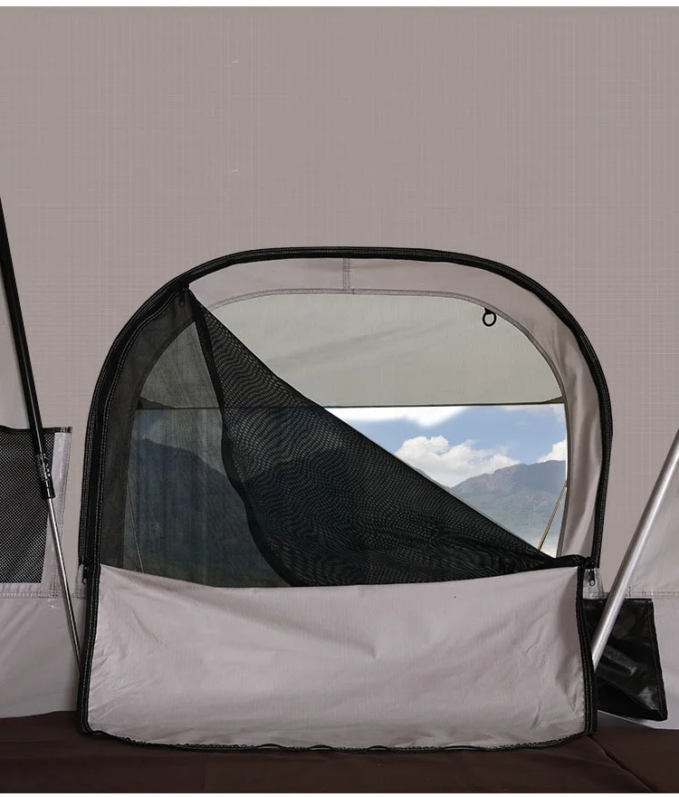 خيمة منخفضة موك 3-4 أشخاص للتخييم في الهواء الطلق على شكل مثلث شاحنة ذات هيكل صلب على السطح للتخييم