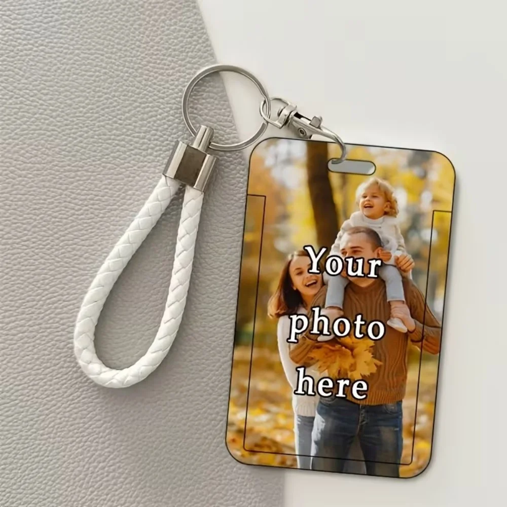 Custom DIY ID Card Holder With Lanyard Custom Name Text Protector Case For Office Staff Teacher Business Personalized Card Cover