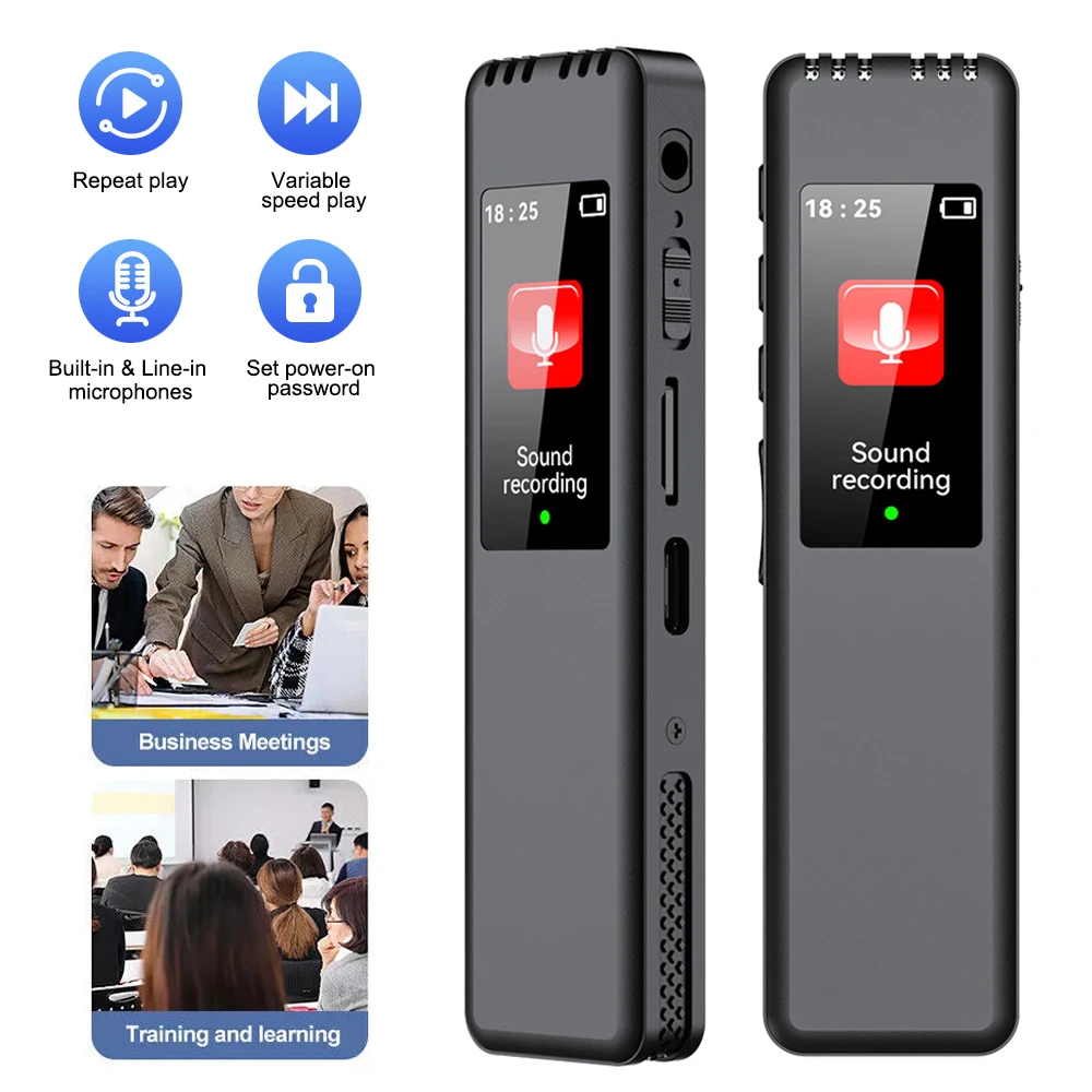 Digital Voice Recorder Pen Portable Sound Dictaphone Voice Activated Audio Recording Noise Reduction Long Time Record MP3 Player