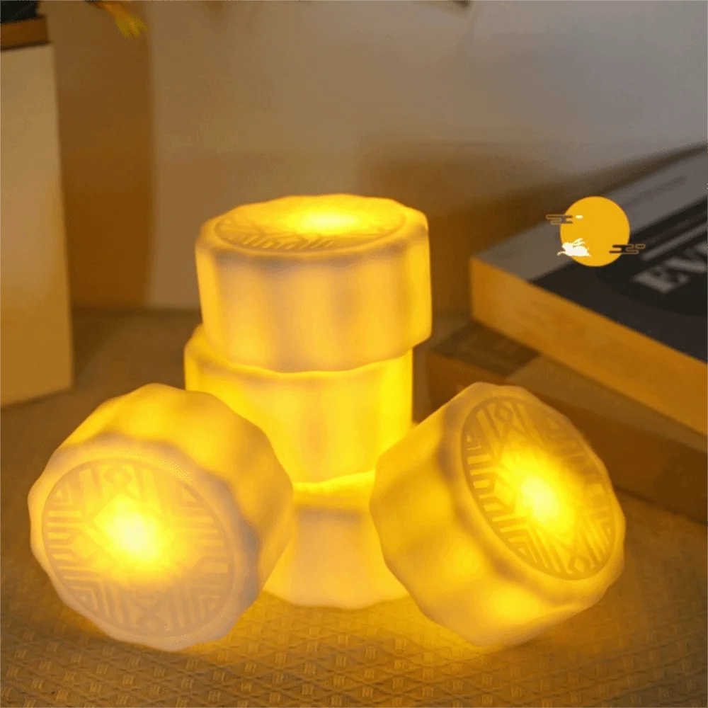 Creative-Shaped Mooncake Night Light Luxury High-End Atmosphere High-End Night Light Creative-Shaped Night Light Wonderful Gift
