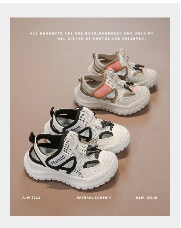 

2026 Summer Boys and Girls Sandals, Soft and Comfortable, Breathable Mesh Sports Sandals, Beach Thick-soled Anti-slip Shoes