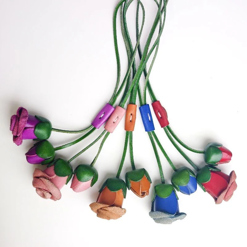 Plush Leather Bag Charm Flower Ball Pendant Luxury Fashion High-grade Lychee Flower Car Pendant Decoration Bags Accessories