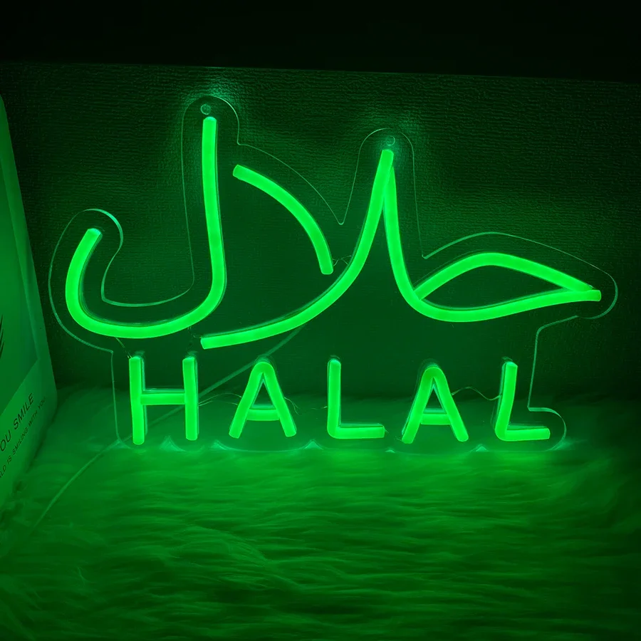 Muslim Food LED Decorative Neon Lights, Catering Stores To Increase The Atmosphere In The Store, Usb Light Source Control.