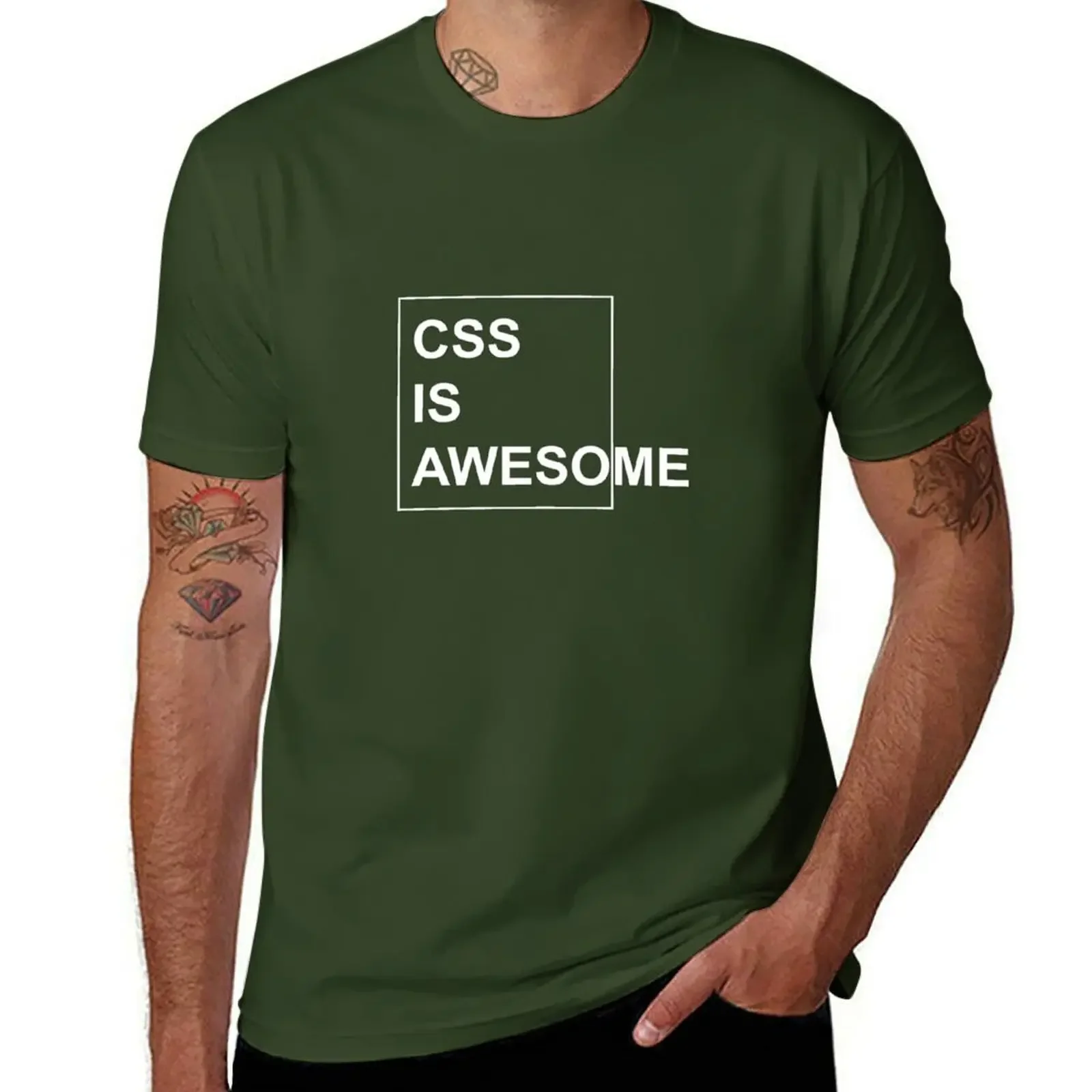 CSS is Awesome - Funny Programming Jokes - Dark Color T-shirt vintage Aesthetic clothing for a boy mens t shirt