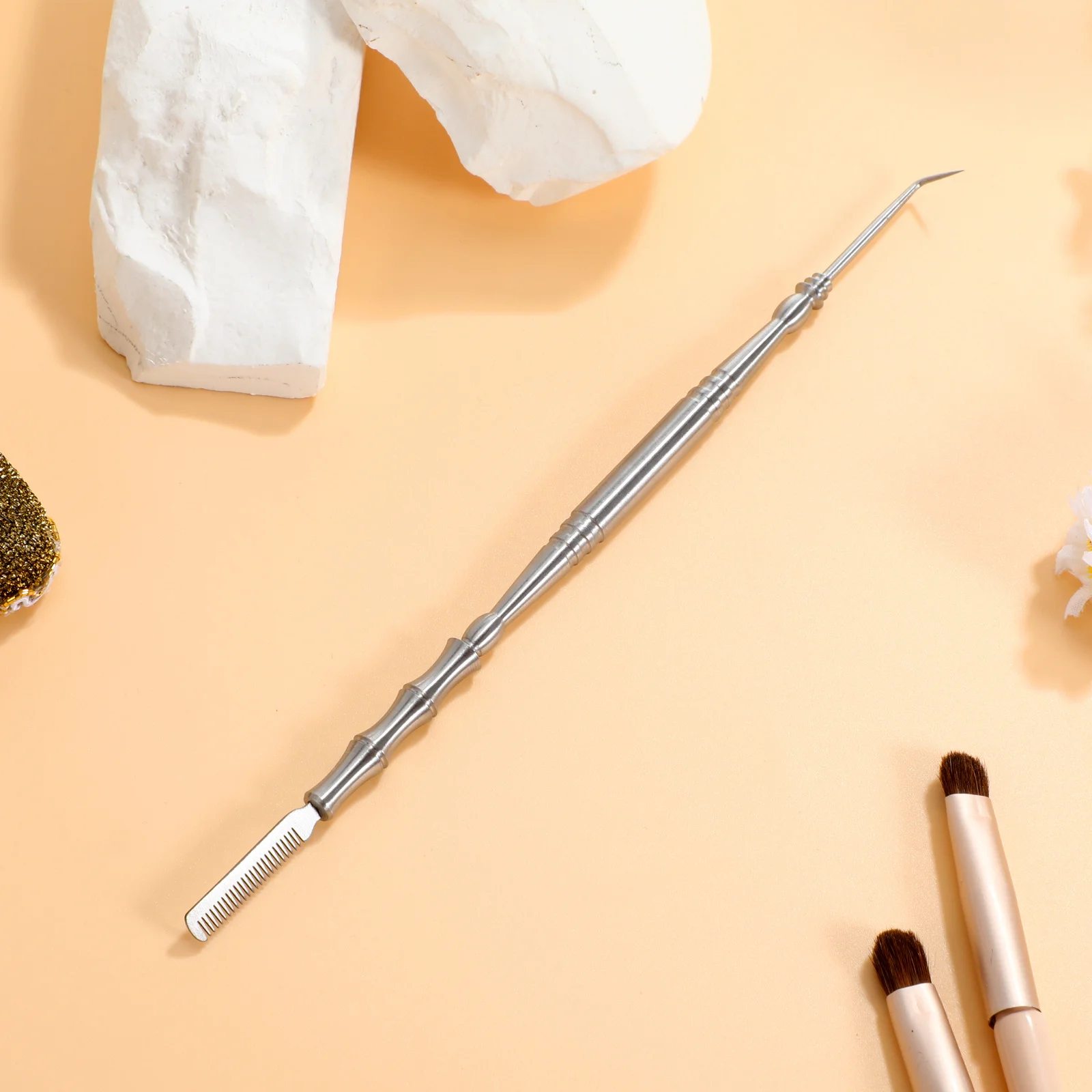 

Stainless Steel Eyelash Separator Metal Lash Lifting Tool Comb For Perming Curling Extension Unique Handle Durable Lightweight