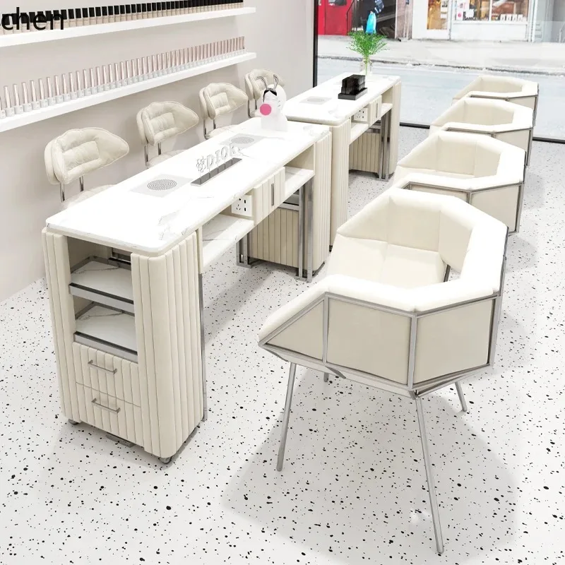 L28 Stainless Steel Manicure Table And Chair Set, Vacuum Cleaner Socket, Manicure Table, Manicure Table And Chair