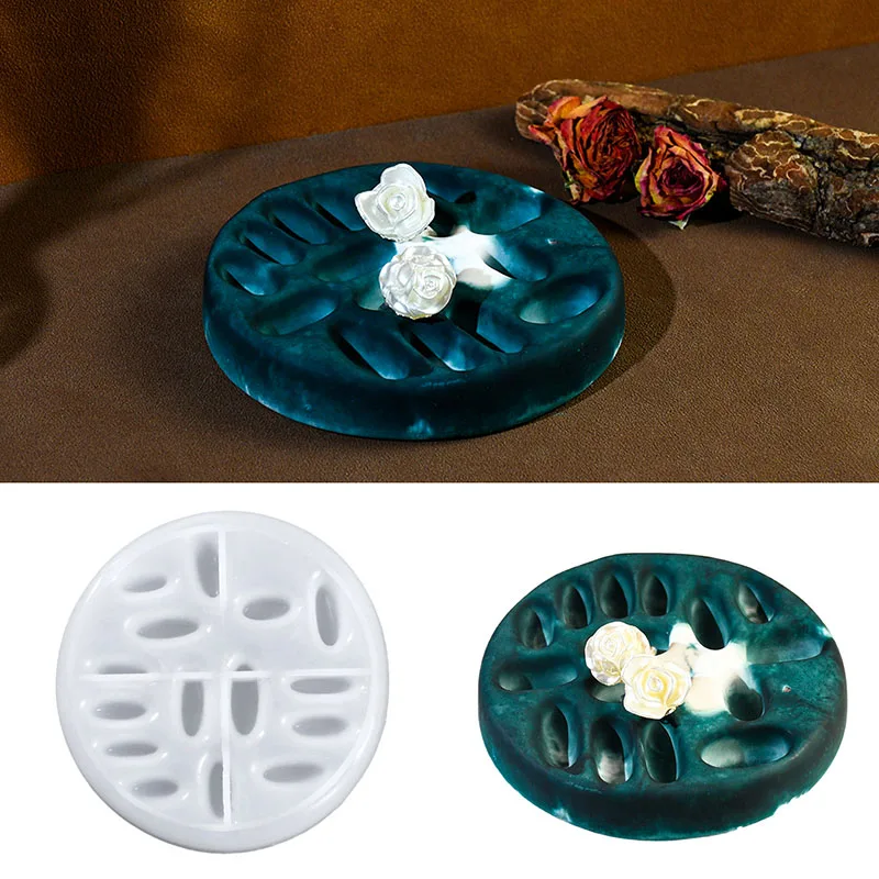 Round Storage Tray Epoxy Resin Mold DIY Earrings Rings Jewelry Display Plaster Dish Molds for Home Decoration Cement Crafts