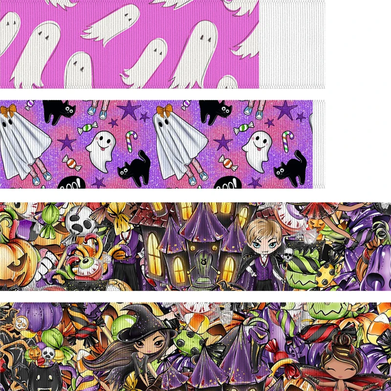 

50yard roll cartoon print Jack and sally grosgrain ribbon DIY bow fabric R4863