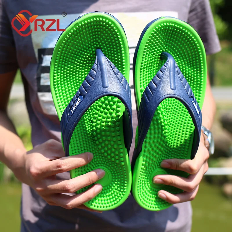 

YRZL Flip Flops Mens Massage Granule Slippers Men Comfortable Beach Sandals Men Casual Shoes House Flip Flops Bathroom Shoes