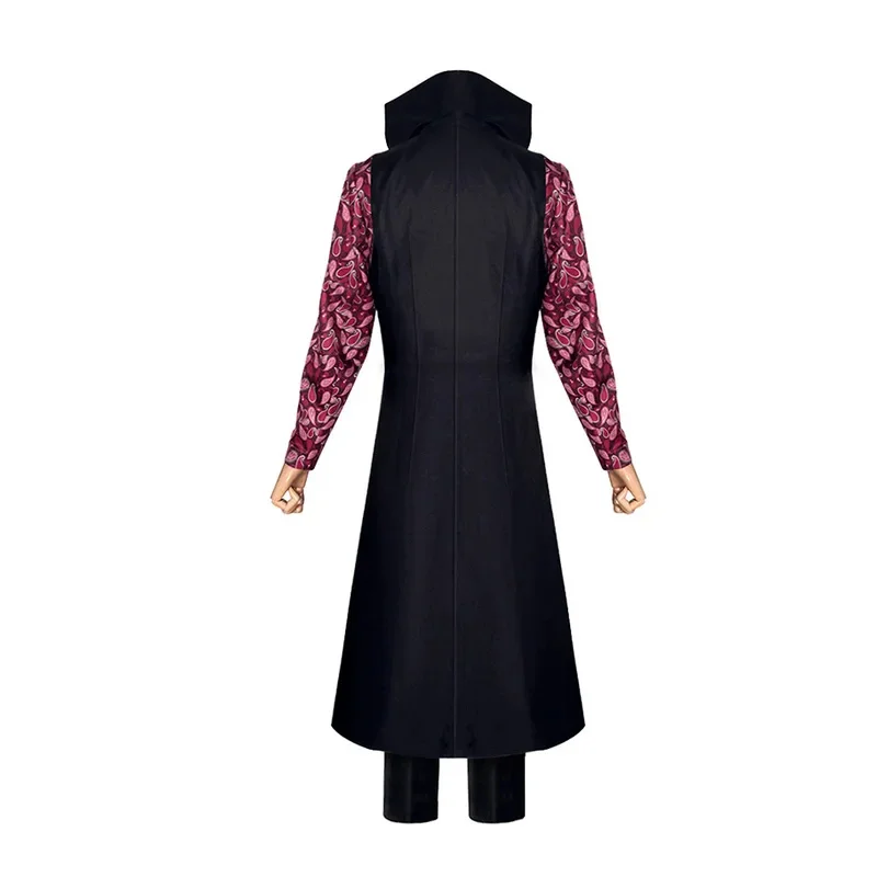 Movies Dracule Mihawk Cosplay Costume Stand-up Collar Cloak Printing Trench Coat Adult Man Halloween Carnival Suit Necklace om[8