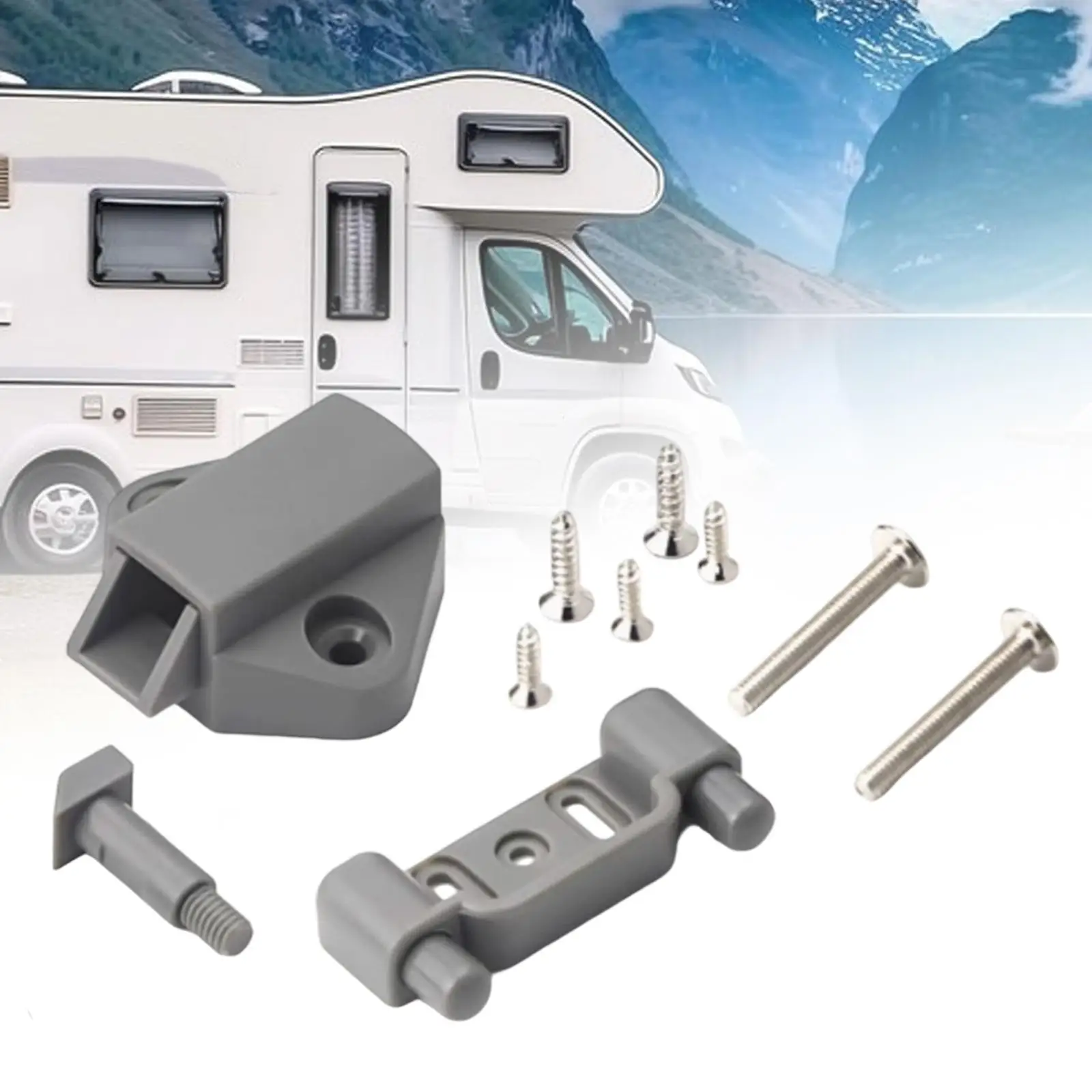 

Secure RV Cabinet Door Latch Plastic Push Button Keyless Lock for Motorhome Boat Closet Storage