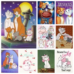 5D DIY The Aristocats Diamond Art Painting Kit Mosaic Embroidery Jewelry Cross Stitch 2024 New Home Decor Children's Gift Crafts