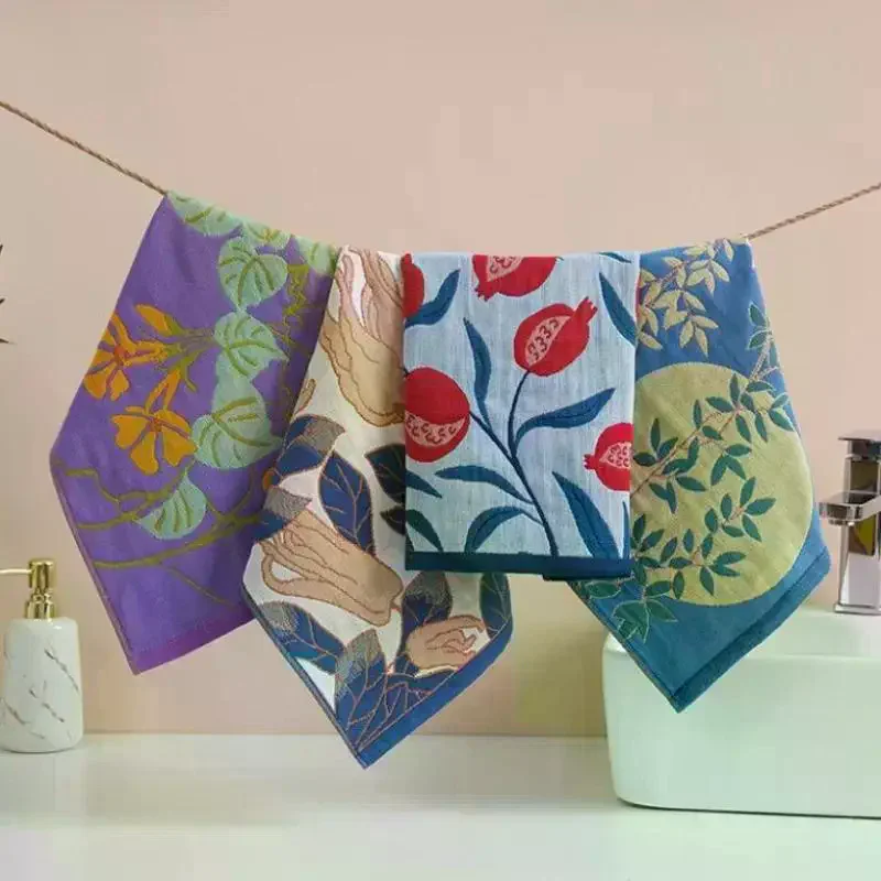 Large 34x40cm Hand Towel Kitchen Towel 4-Layer Cotton Gauze Pure Cotton Quick Dry Dish Cloth Decorative Tea Towel for Home & Res