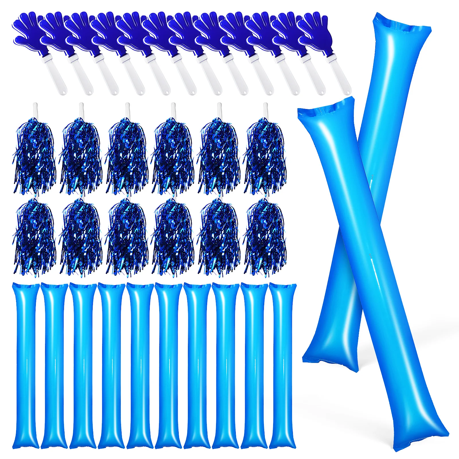 

1 set Cheerleading Suit Blue Inflatable Sticks Hand Shake Poms Random Clappers Sports Event Party Favors Pom Poms Cheerleader