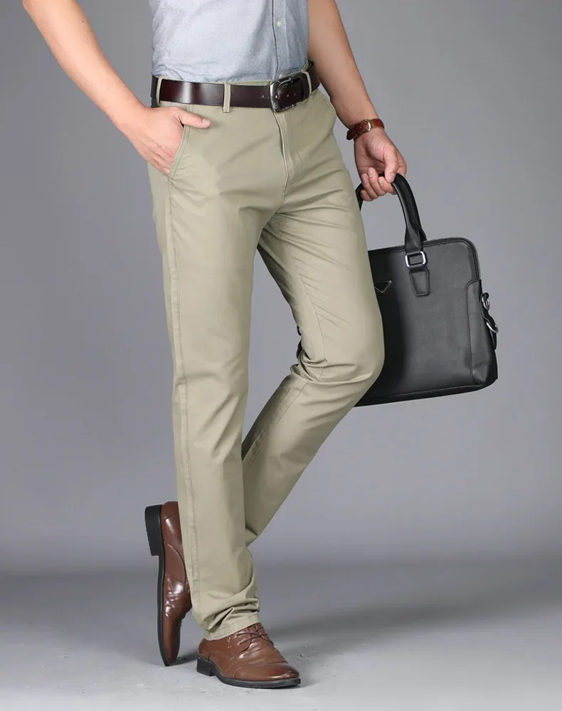 Spring Men Suit Pants Casual Office High Quality Cotton Trousers Business Pants for Men Wedding Party Dress Social Trousers