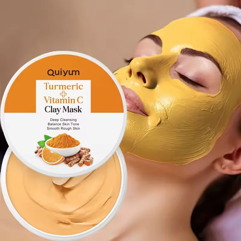 Turmeric Mud Mask Cleansing Pore Vitamin C Mud Mask Eliminate Pimples Inhibit Melanin Exfoliating Shrink Pores Face Skin Care