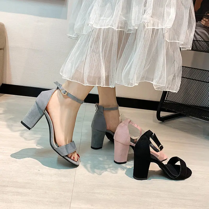 

Fashion Ankle Strap Ladies Casual Sandals Summer High Heels Buckle Ladies Office Work Sandals Gladiator Gold 2022 Casual New