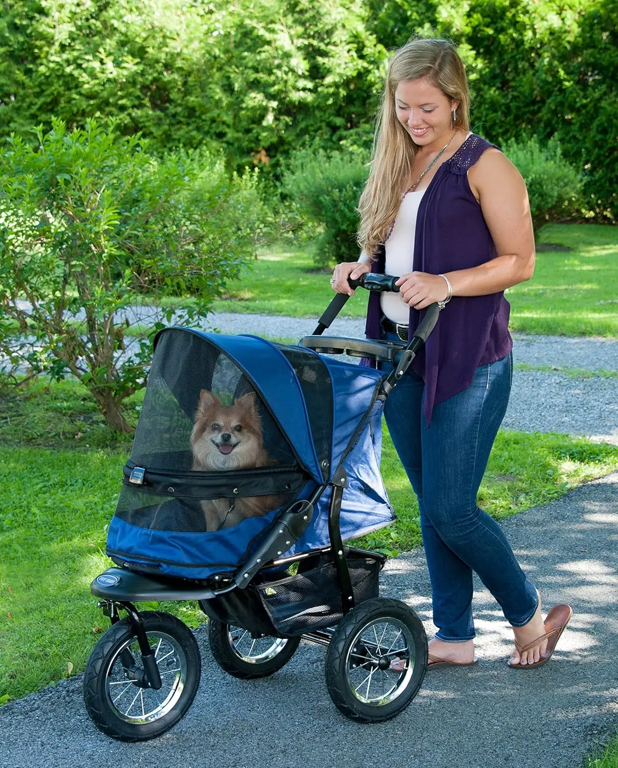 

Pet Stroller for Cats/Dogs, Entry, Easy One-Hand Fold, Jogging Tires, Removable Liner