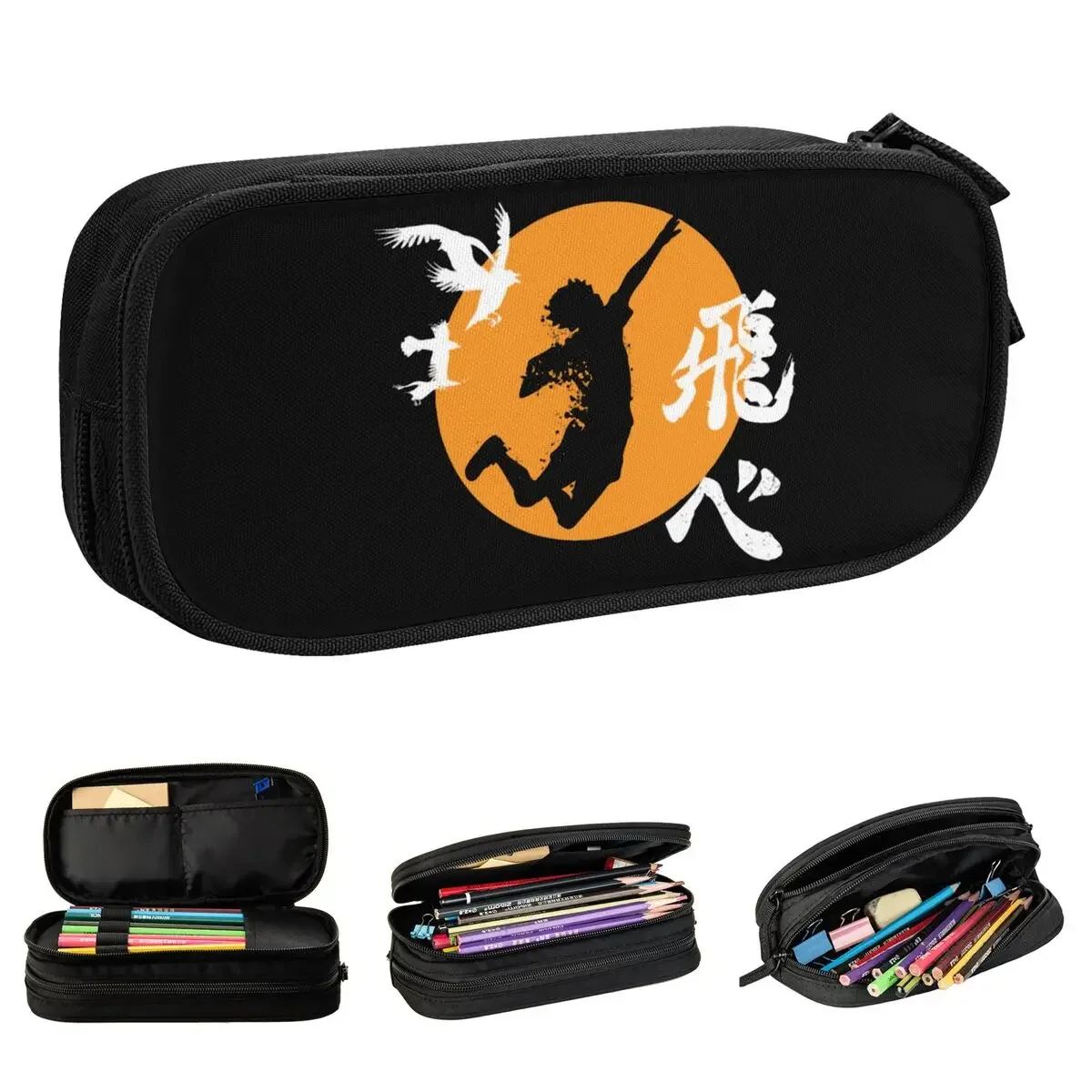 Haikyuus Oya Oya Oya Pencil Cases Bokuto Volleyball Manga Pencil Box Pen Large Storage Bag Students School Gifts Stationery