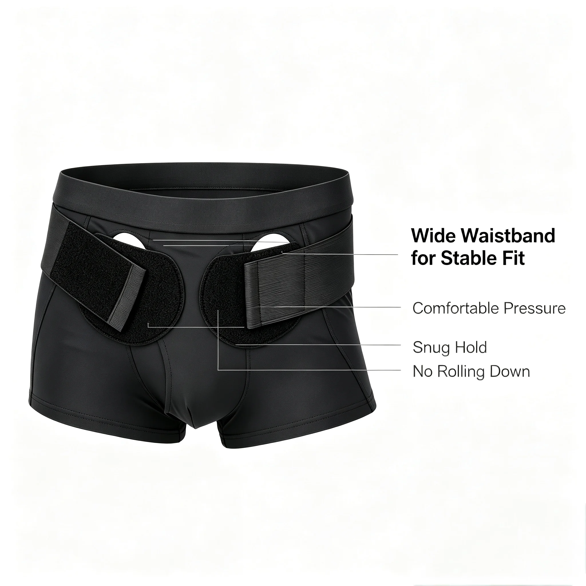 Hernia Support Underwear Boxer Briefs for Men, Adjustable Velcro Closure Inguinal Groin Support, Breathable Daily Wear
