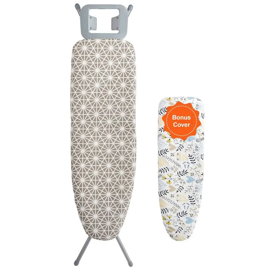 

Ironing Board with Large 43 x 13 Ironing Surface, Thickened 4 Layers Iron Board with Heat Resistant Cover and 100 Cotton Cover,
