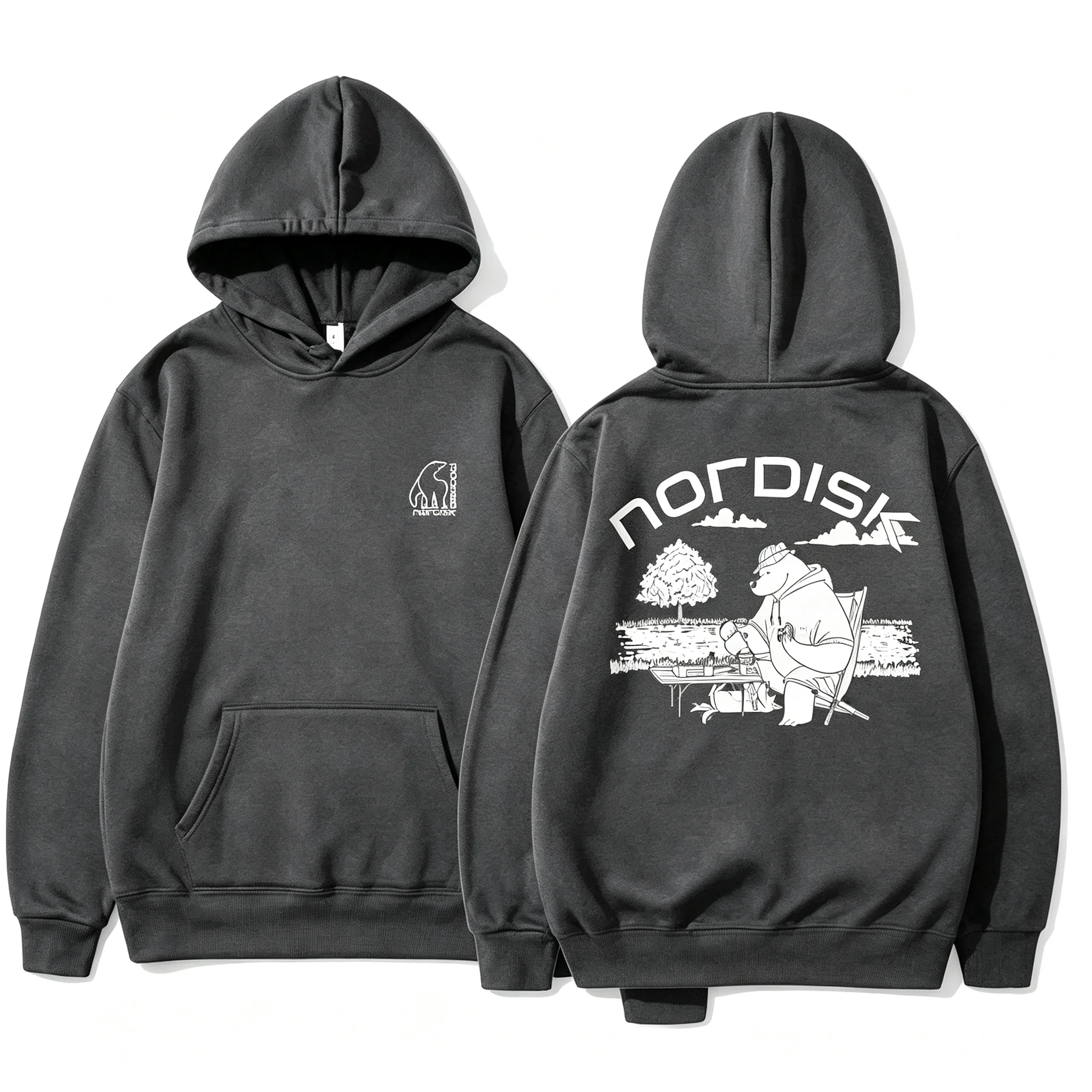 2026 Neuer Unisex White Bear Camping Hoodie mit White Bear-Motiv für Outdoor-Aktivitäten, Wandern, Freizeit, Langarm-Kapuzenpullover – Detail 6