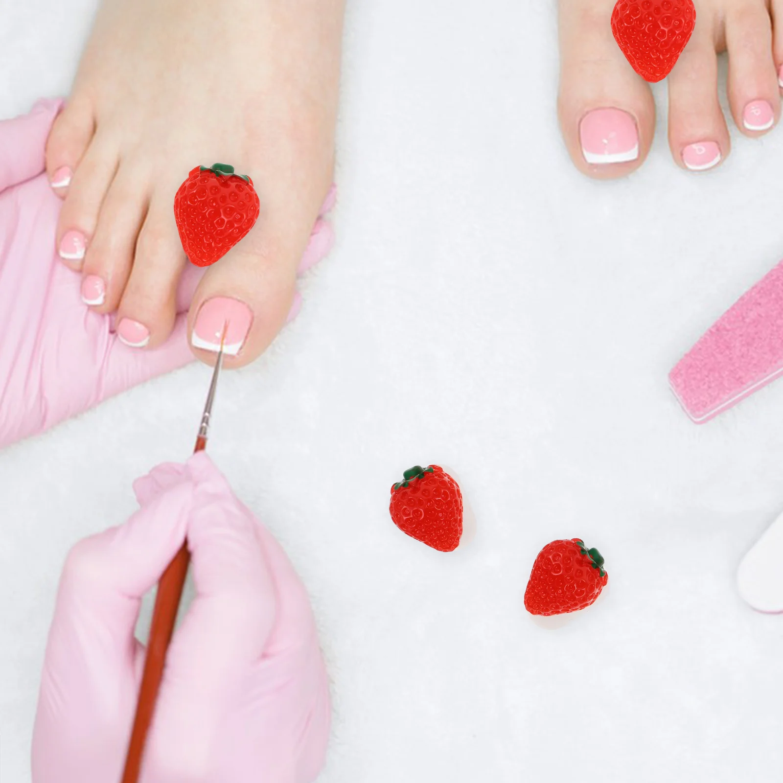 8Pcs Toe Separators Silicone Fruit Shape Soft Comfortable Pedicure Nail Care Dividers Toe Spacers Washable Reusable Tool