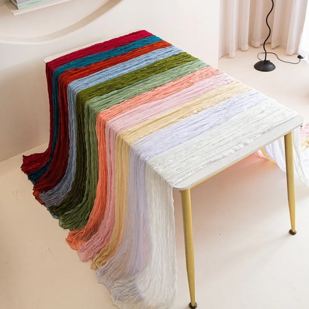 Gift Semi Sheer Cheesecloth Table Runner Boho Polyester Gauze Table Cloth 35×70 Inch Boho Table Flag Garden Party