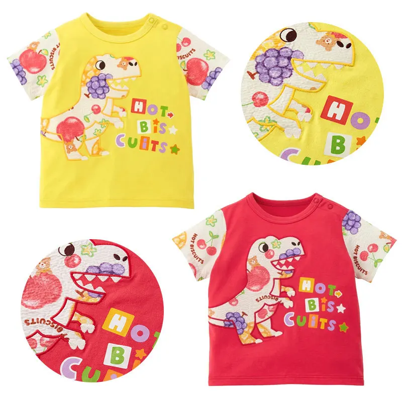 

Baby's Top Summer New Children's Cartoon Bear Dinosaur Fruit Series Short-sleeve T-shirt