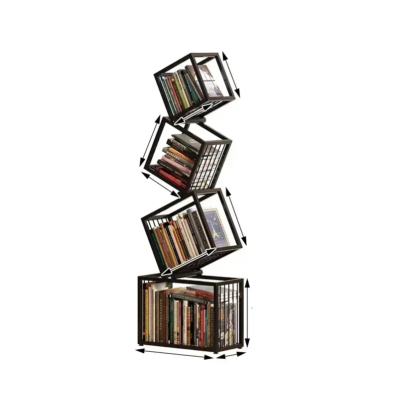 Customizable Rotating Bookshelf Storage Book Shelves Magazine Rack Shelf Organizer Aesthetic Children's Bookcases