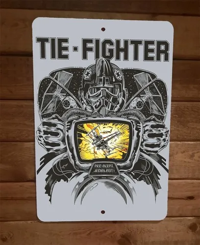 Red Alert Jedi Blast Tie Fighter  Metal Wall Sign