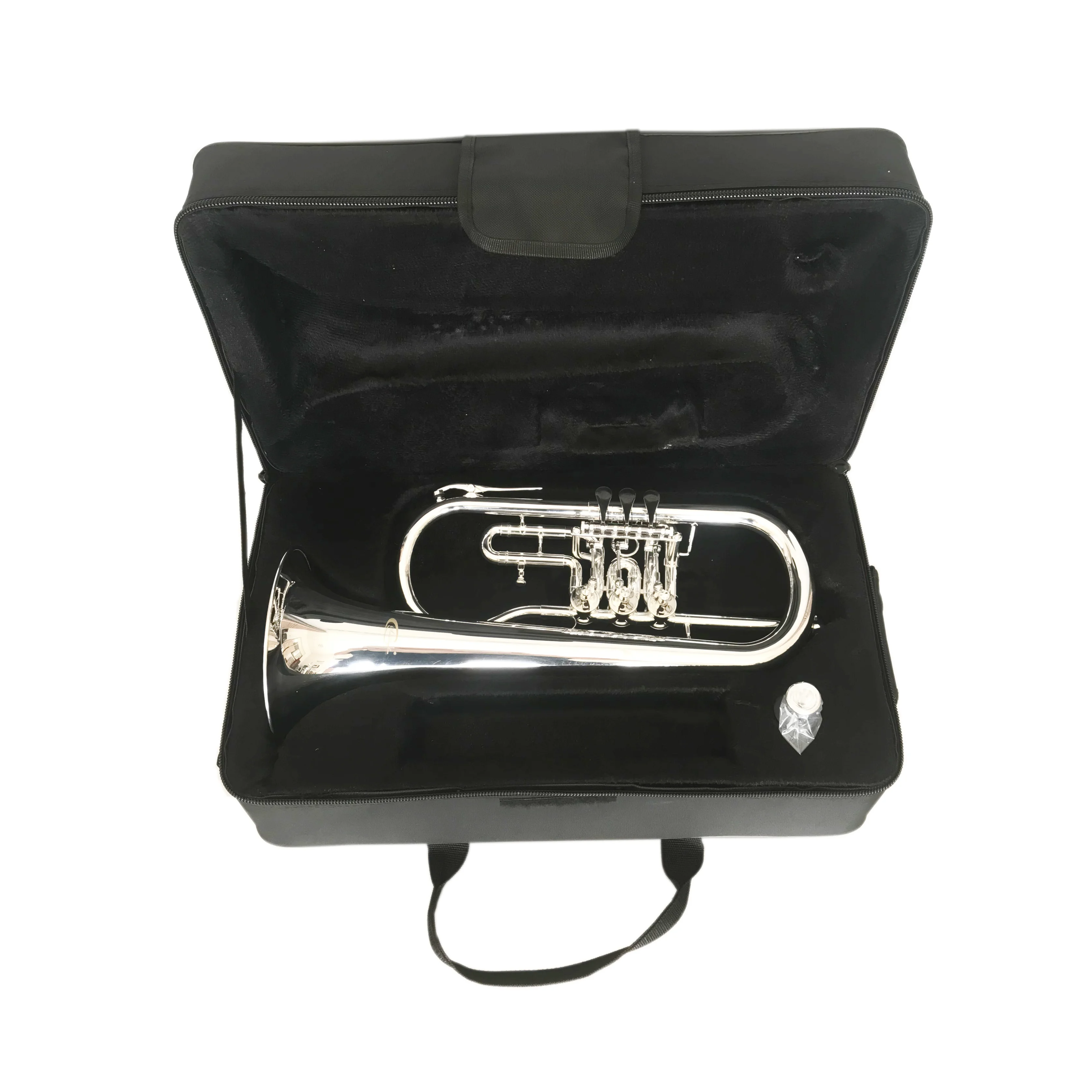 Professional JYFG411S Flugelhorn OEM Rotary Piston Brass Trumpet With Silver Surface BB Tone Wind Musical Instrument For Sale