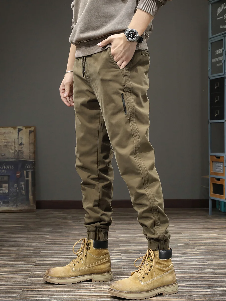 

Retro American Sle Men's Casual Pants Slim Fit Harlan Trousers Faionable Briti Brand Autumn Winter Long Trousers