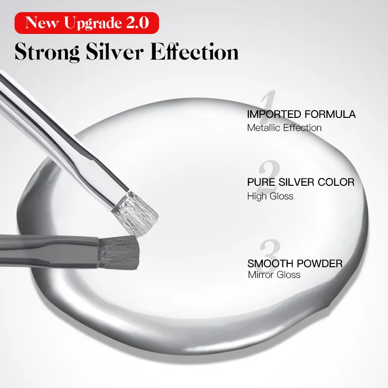 Mtssii 8Ml Superglans Zilver Metalen Schilderij Gel Nagellak Hoge Dichtheid Spiegel Effect Semi-Permanant Doorweekt Uv Led Nail Art
