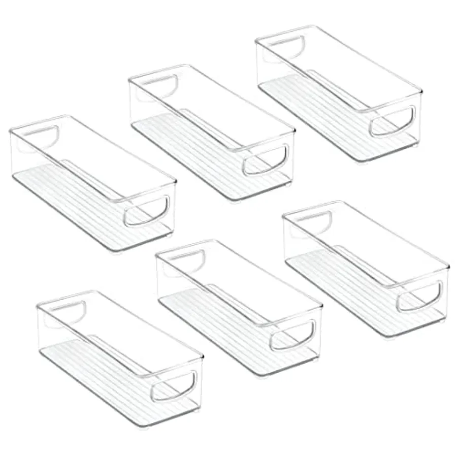 

Small Plastic Office Storage Container Bins with Handles for Organization in Filing Cabinet, Closet Shelf, or Desk Drawers, Org
