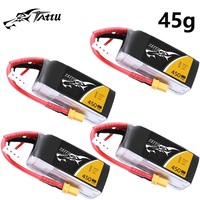 4Pcs TATTU 11.1V 450mAh 75C LiPo Battery For RC Helicopter Quadcopter FPV Racing Drone Parts With XT30 Plug 3S Battery