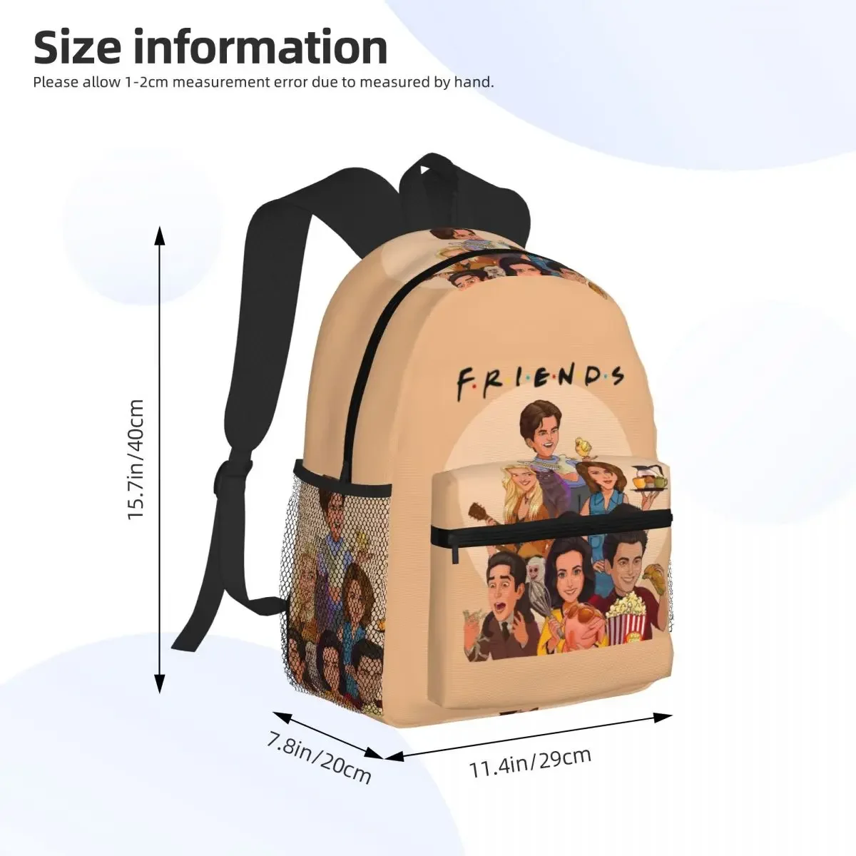 Friends TV Student Backpack School Bag Hiking Travel Daypack for Boys Girls Fashion Bookbag Shoulder Bags