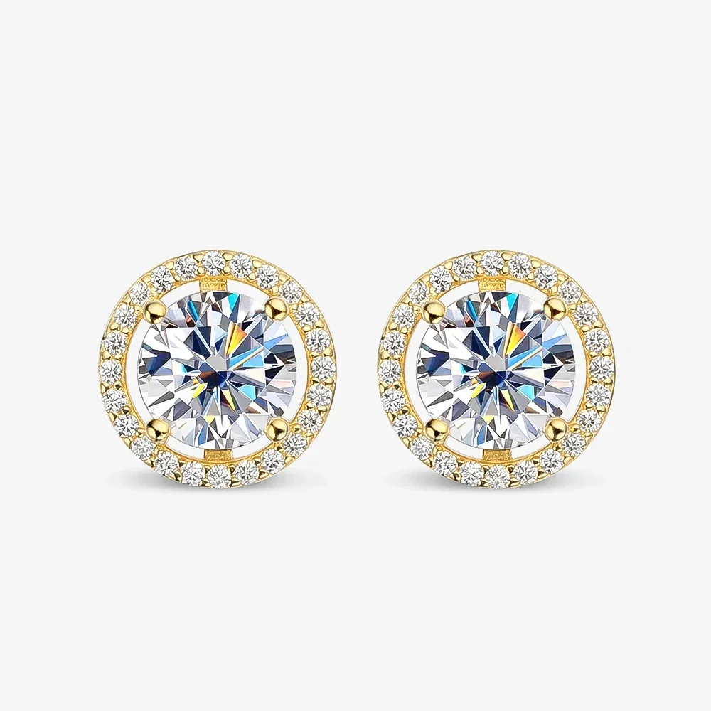 

2023 New 925 Sterling Silver Moissanite Study Women's Elegant Earrings D-Color Diamond Fine Jewelry