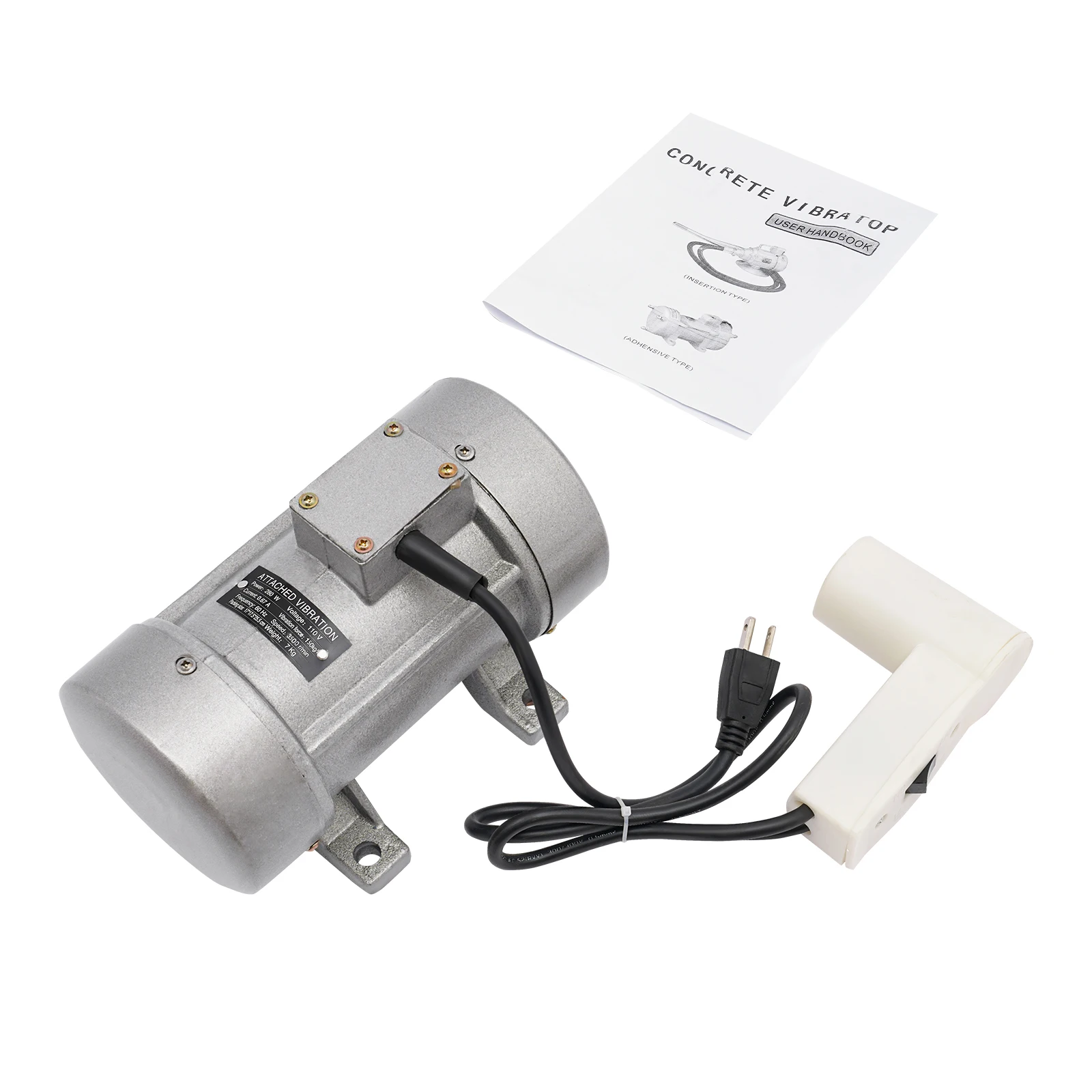 280W Concrete Vibrator Vibration Motor, 150kg/f Electric Vibration Motor, 3500 RPM Speed, 110V 60Hz, 18*28*22cm