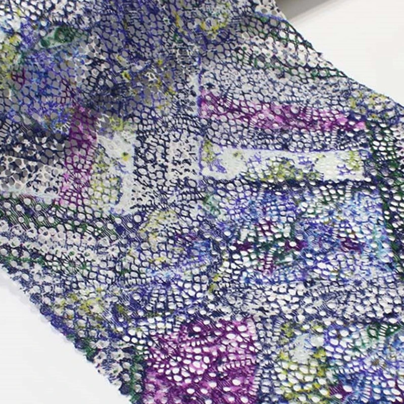 50Yards Blue Purple Stretch Elastic Lace Trims for Lingerie Bra Dress Sewing Underwear Fabrics