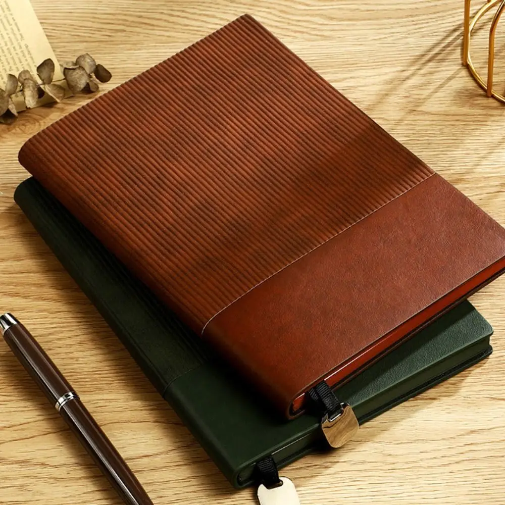 

200 Page A5 Notebook Vertical Pattern Word Book Leather Notebook Silk Ribbon Bookmark Taking Notes Journals Diary Notebook