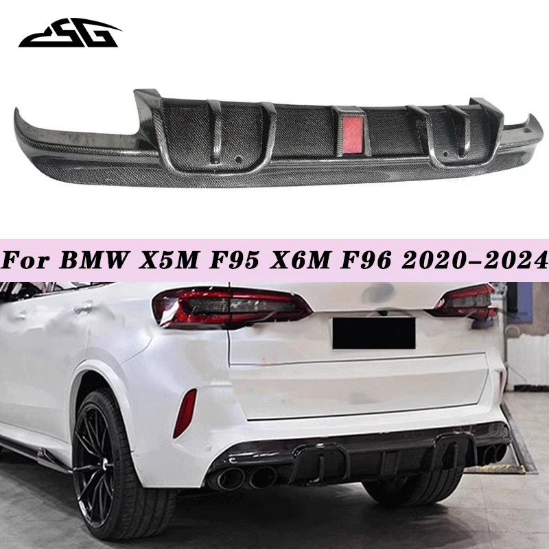 

For BMW X5M F95 X6M F96 2020-2024 Carbon Fiber Rear Bumper Diffuser Lip Splitter Spoiler Car Rear Lip Body Kit