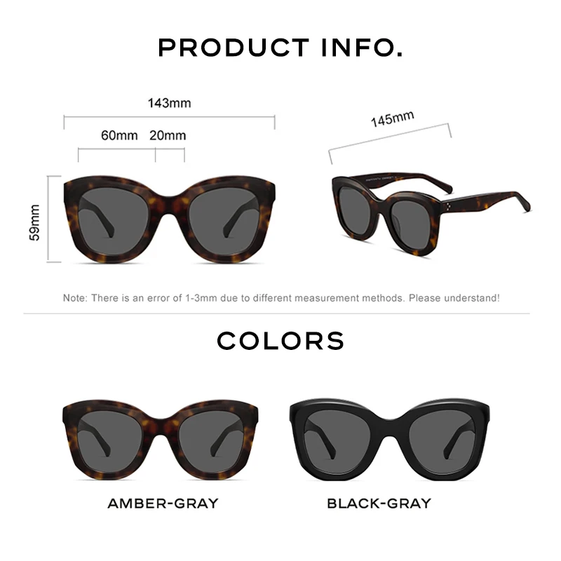 CAPONI New Brand Design Women Sun Glasses Trending Butterfly Style Acetate Frame Nylon Lenses Sunglasses UV400 Eyewear CP23002