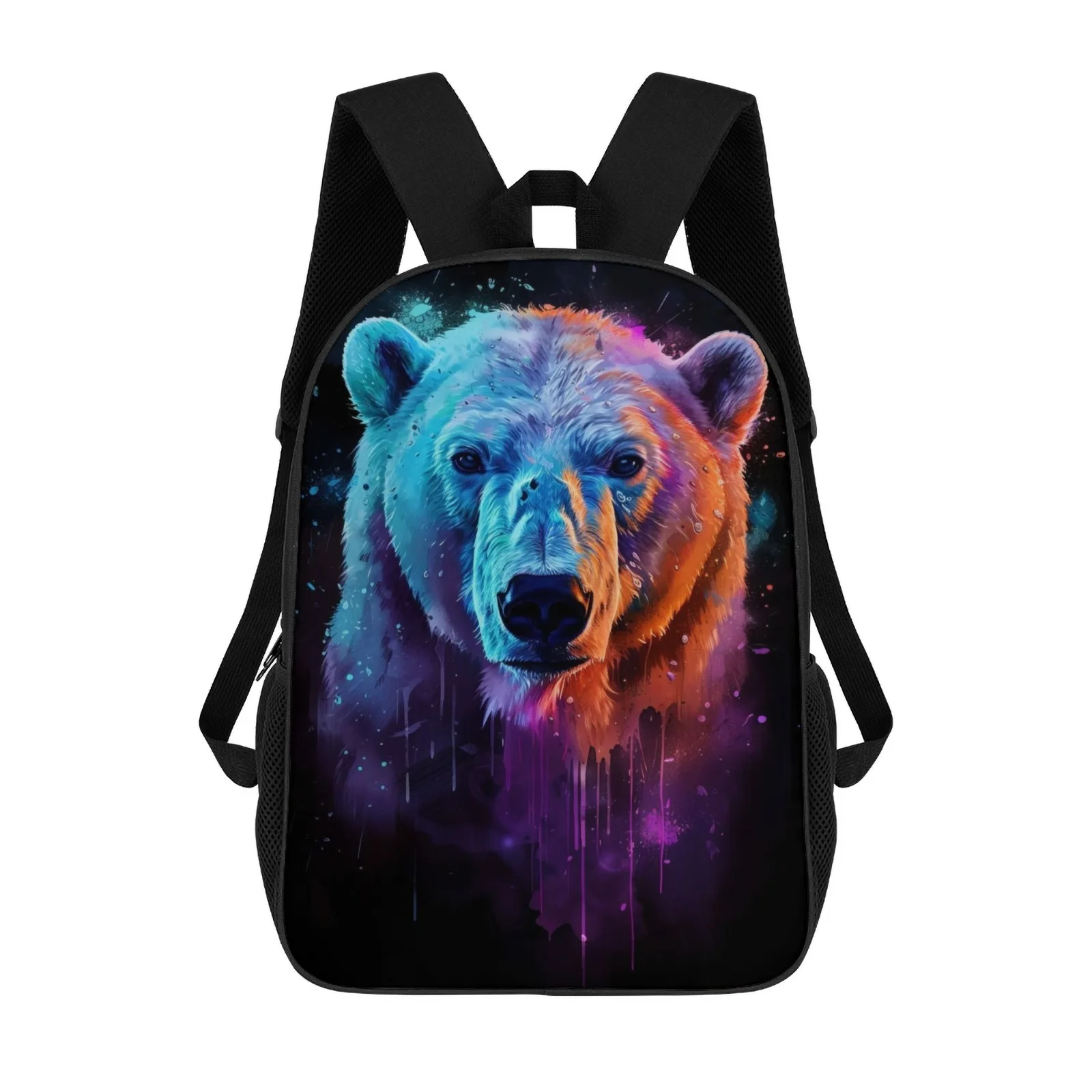 

Рюкзак на молнии с акварельным принтом Polar Bear Mochila Escolar, сумка для книг, сумки для мальчиков, 17-дюймовый школьный рюкзак, сумка