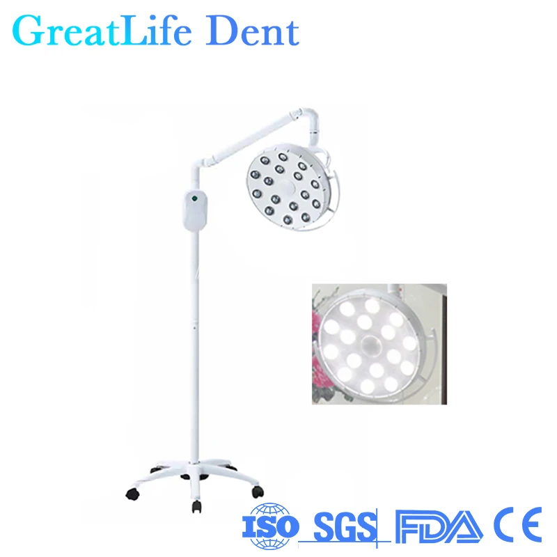 

GreatLife Dent 48w 16 Leds Vertical Floor Standing Mobile Surgical Theater Exam OT Shadowless Dental Led Operation Light Lamp