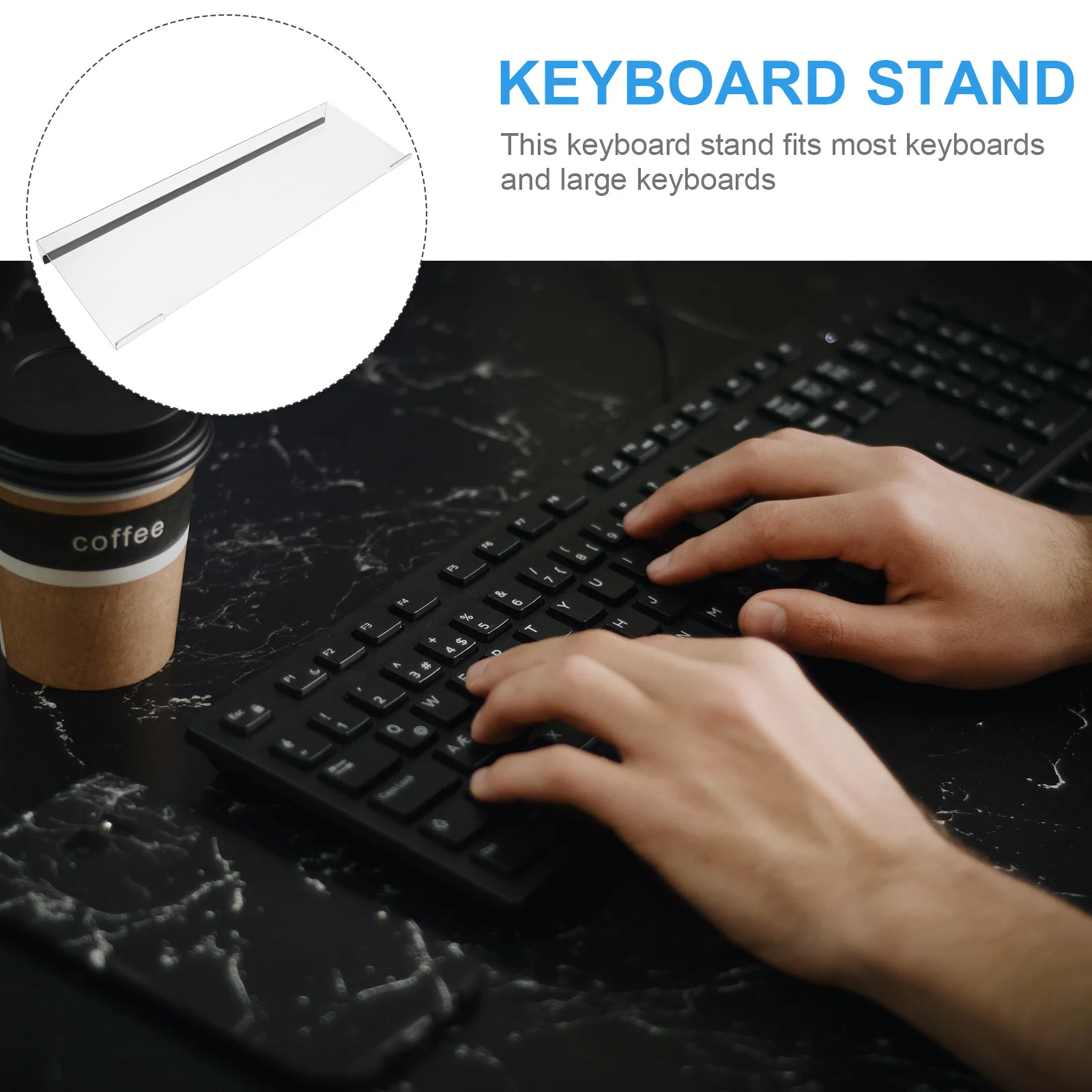 

Keyboard Stand For Desk Ergonomic Tilted Low Front Lip Acrylic Computer Keyboard Tray Holder Under Desk Pc Riser Laptop