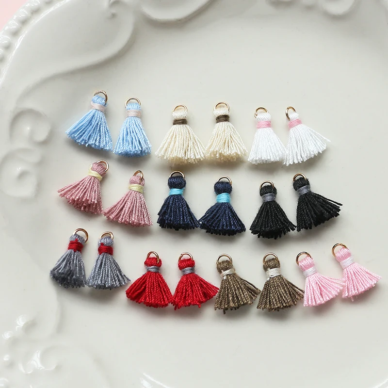 1pcs Color Mini Clash-colored Cotton Thread Small Tassel Pendant Diy Handmade Charms Jewelry Earrings Material Accessories